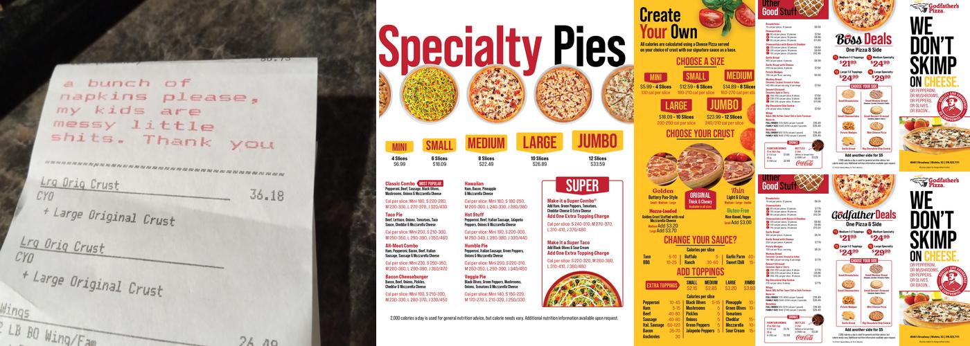 Godfather's Pizza Menu