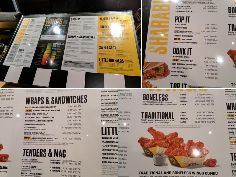 Buffalo Wild Wings Menu