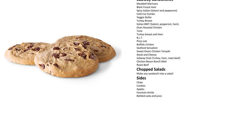 Subway Menu