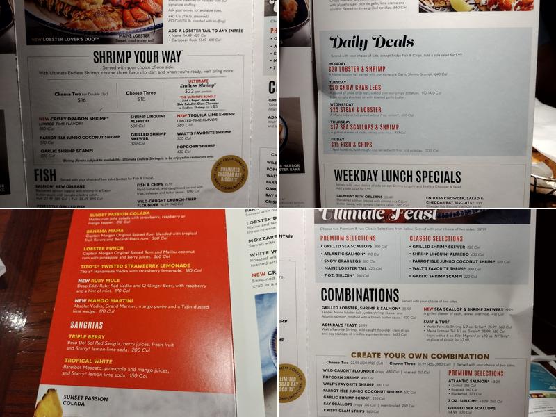 Red Lobster Menu