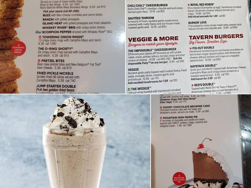 Red Robin Gourmet Burgers and Brews Menu