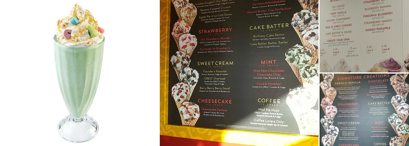 Cold Stone Creamery Menu