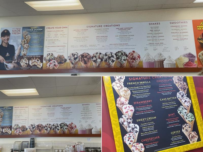 Cold Stone Creamery Menu
