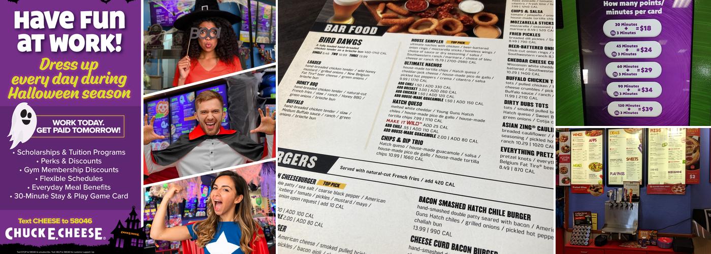 Chuck E. Cheese Menu