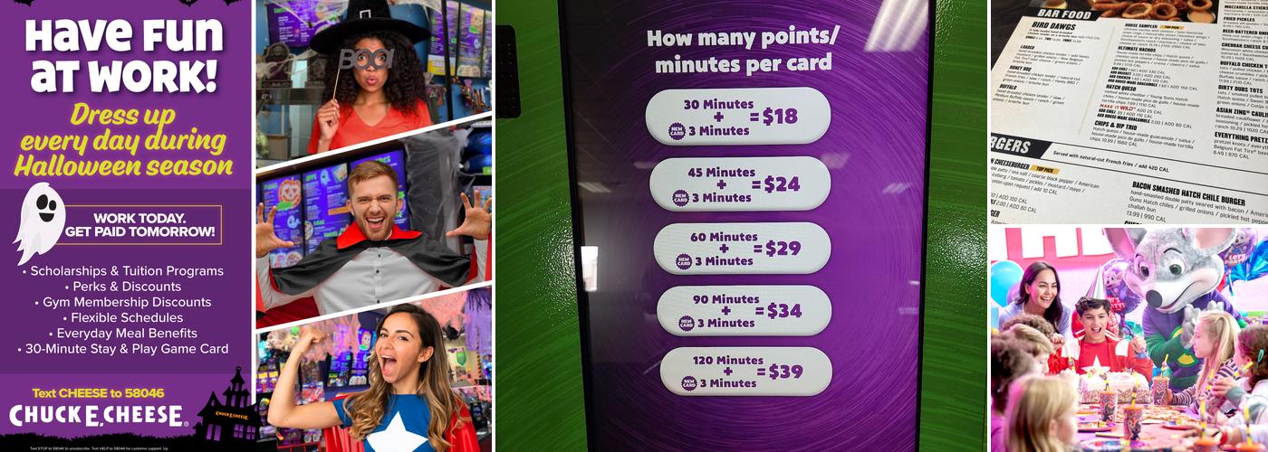 Chuck E. Cheese Menu
