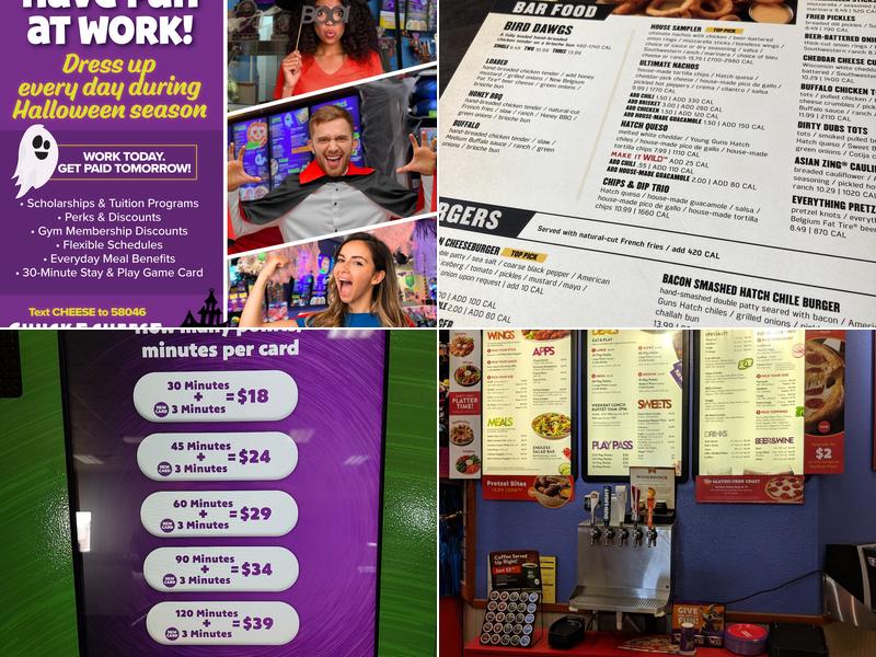 Chuck E. Cheese Menu