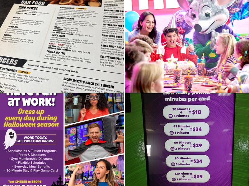 Chuck E. Cheese Menu