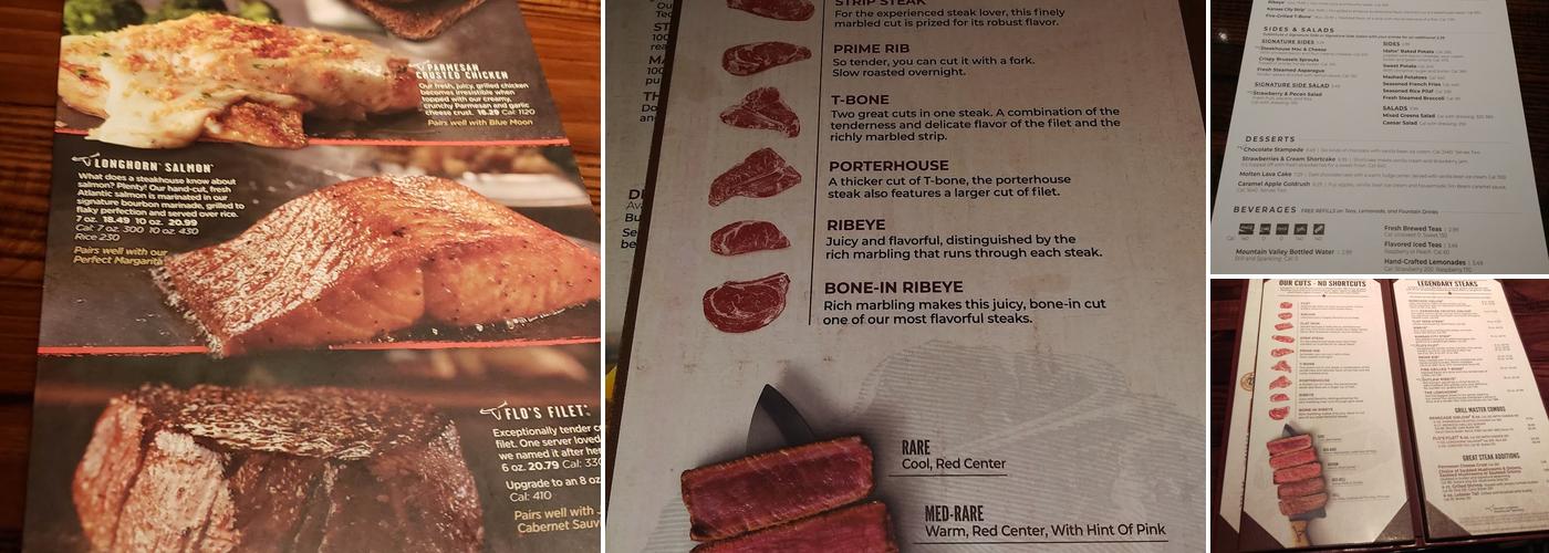 LongHorn Steakhouse Menu