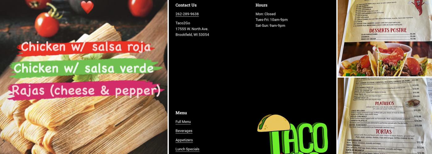 Taco2Go Menu