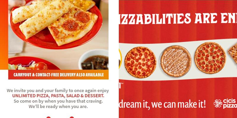 Cicis Pizza Menu