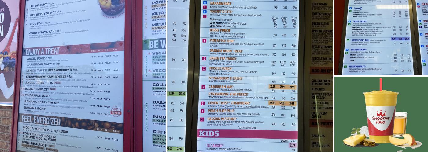 Smoothie King Menu