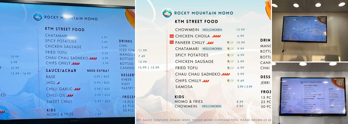 Rocky Mountain Momo Menu