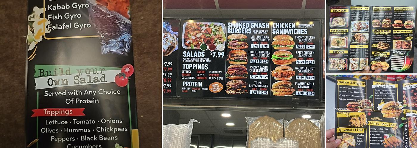 Halal Chicks and Platters Menu