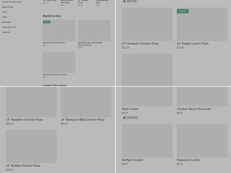Pizza Hut Menu