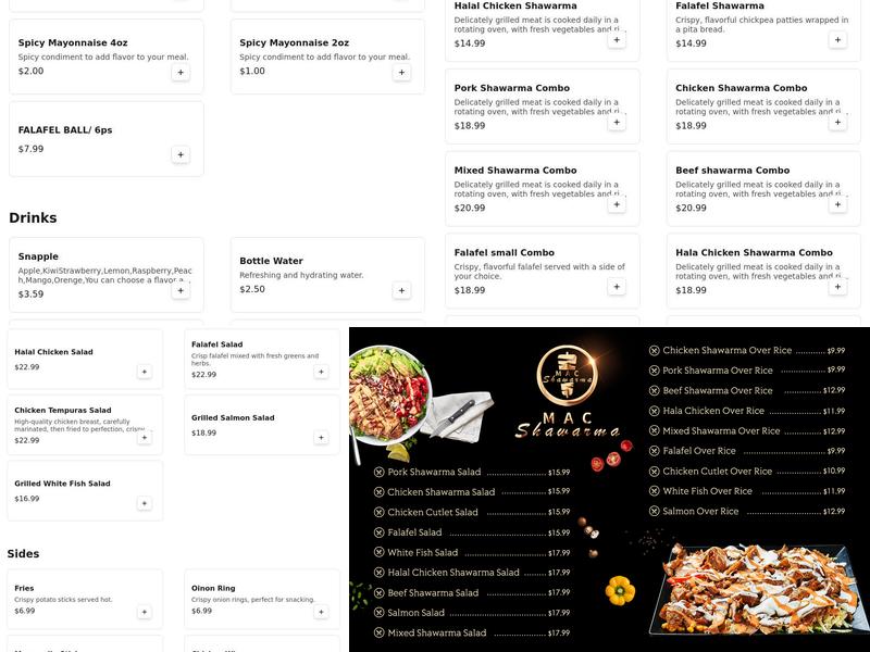 Mac Shawarma Menu