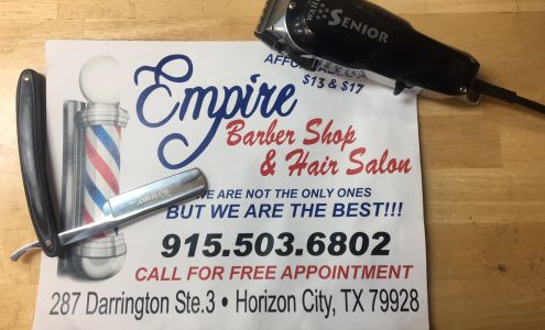 Empire Barber Shop & Hair Salon 1276 Darrington Rd, Horizon City Texas 79928