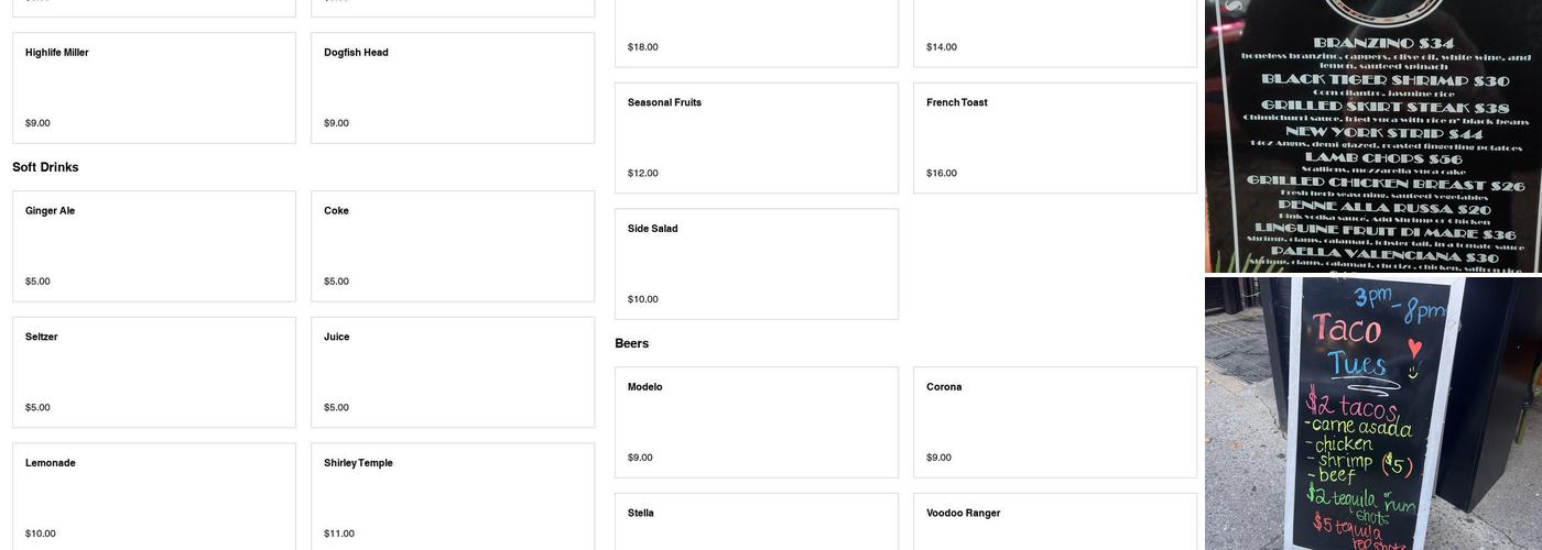 Savoi Latin Bistro Menu