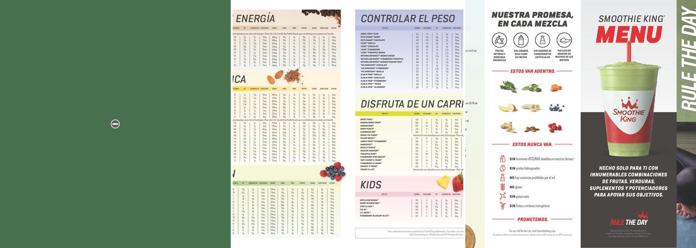 Smoothie King Menu