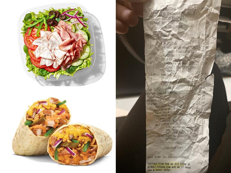 Subway Menu