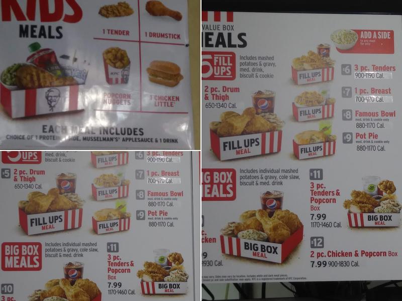 KFC Menu