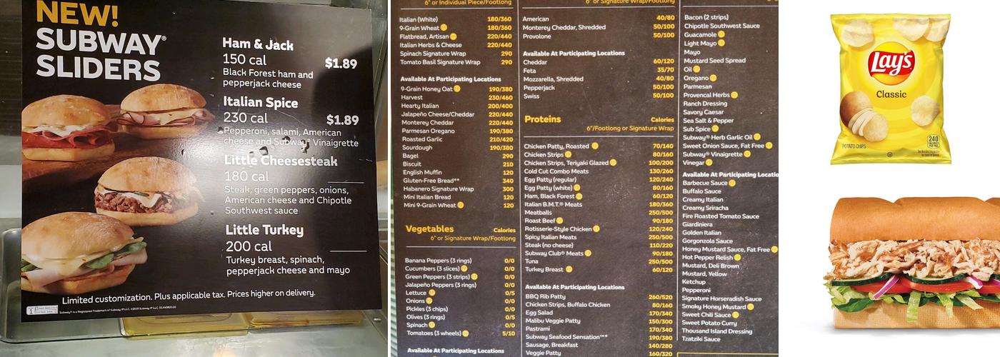 Subway Menu