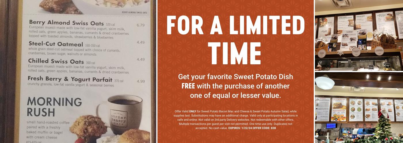 Corner Bakery Menu