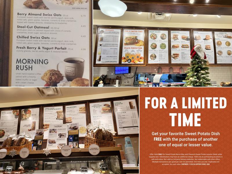 Corner Bakery Menu