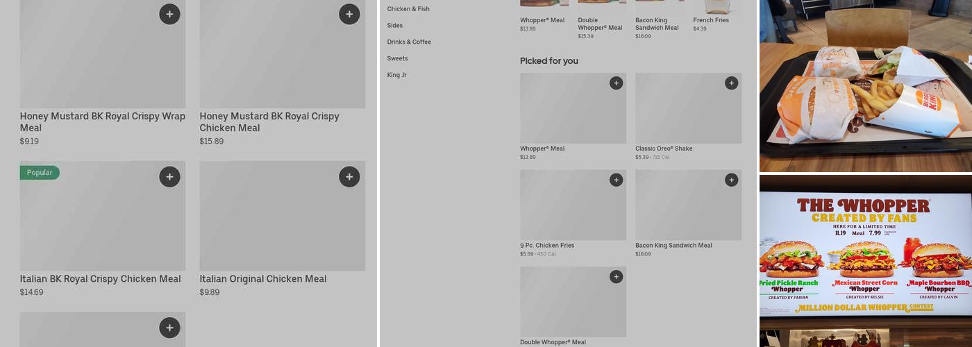 Burger King Menu