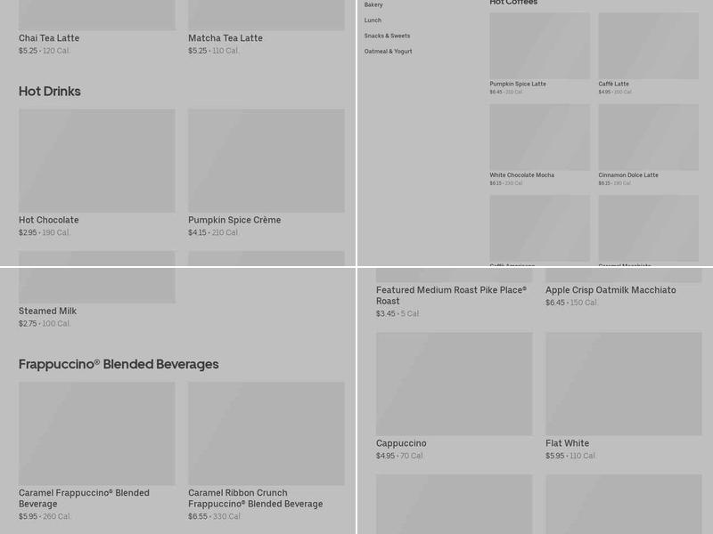 Starbucks Menu