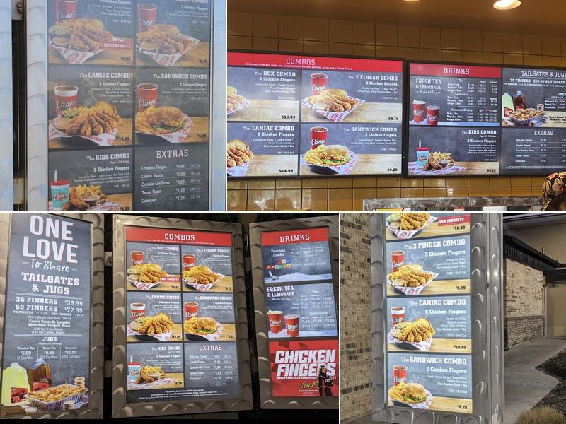 Raising Cane's Chicken Fingers Menu