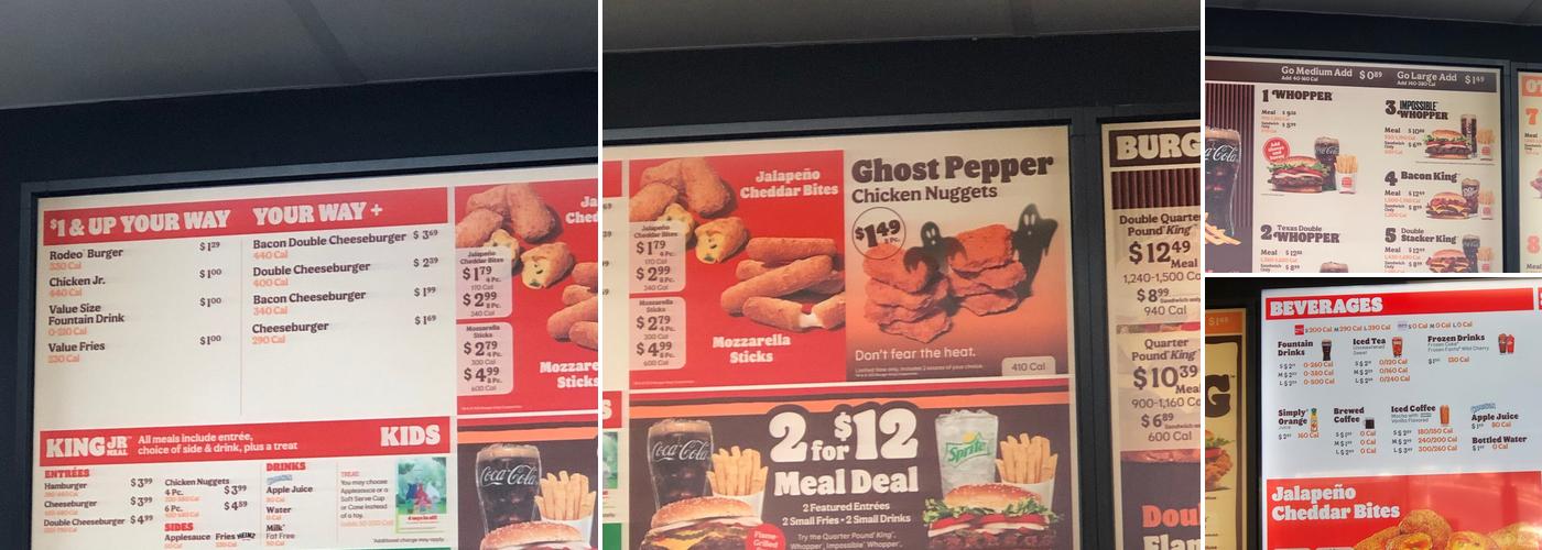 Burger King Menu