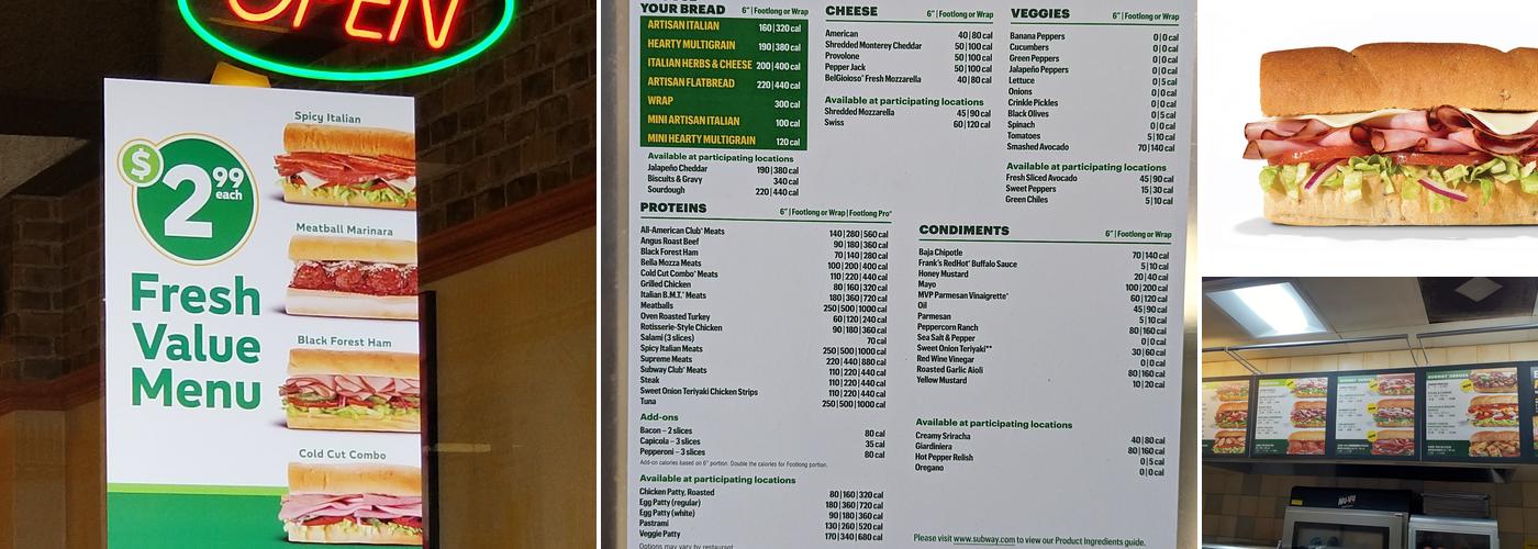 Subway Menu