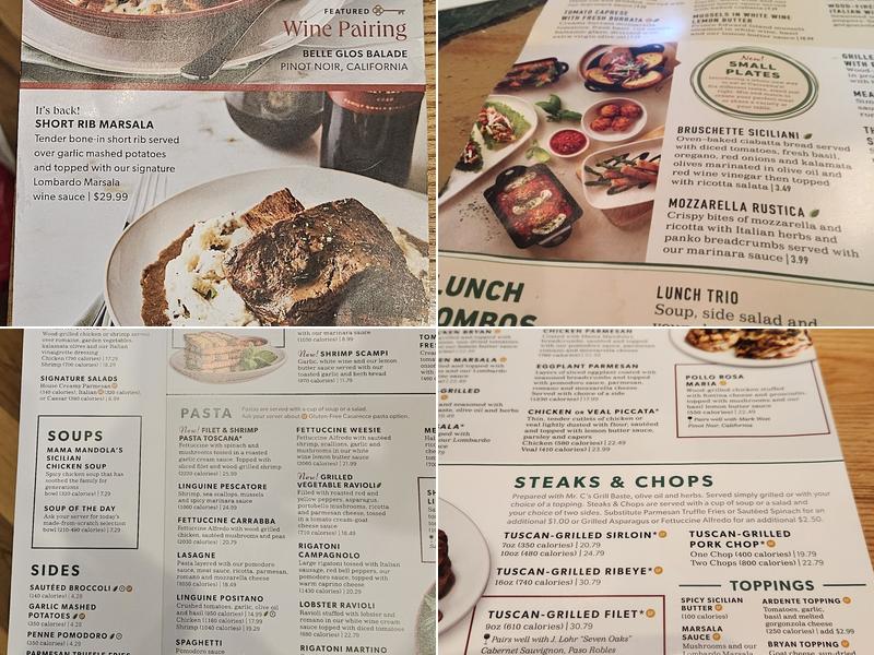 Carrabba's Italian Grill Menu