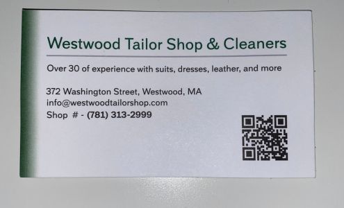 Westwood Tailor Shop & Cleaners 372 Washington St, Westwood Massachusetts 02090