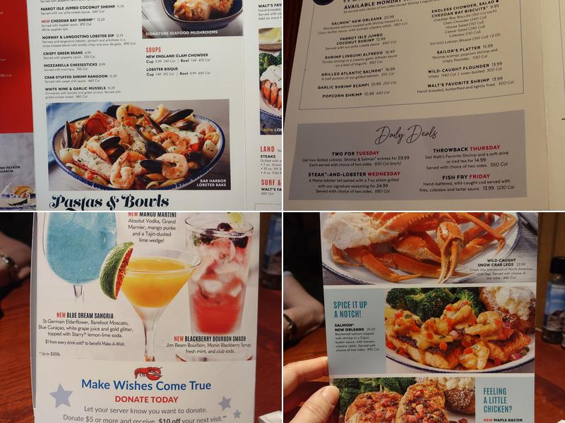 Red Lobster Menu