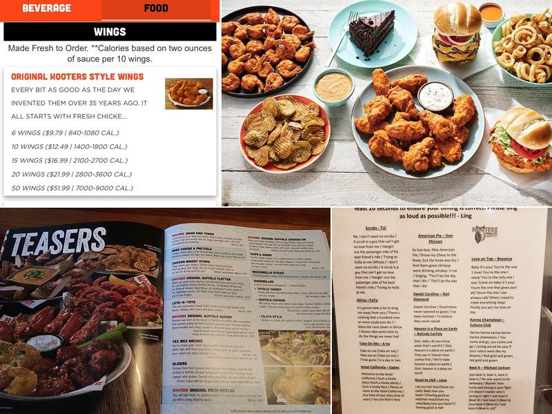 Hooters Menu