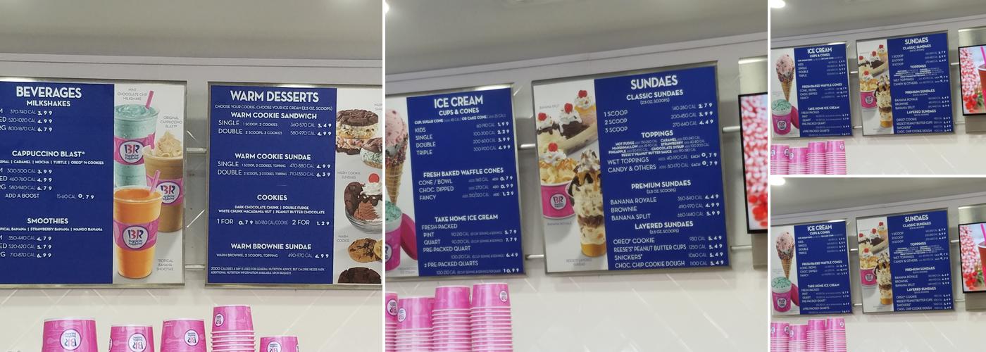 Baskin-Robbins Menu