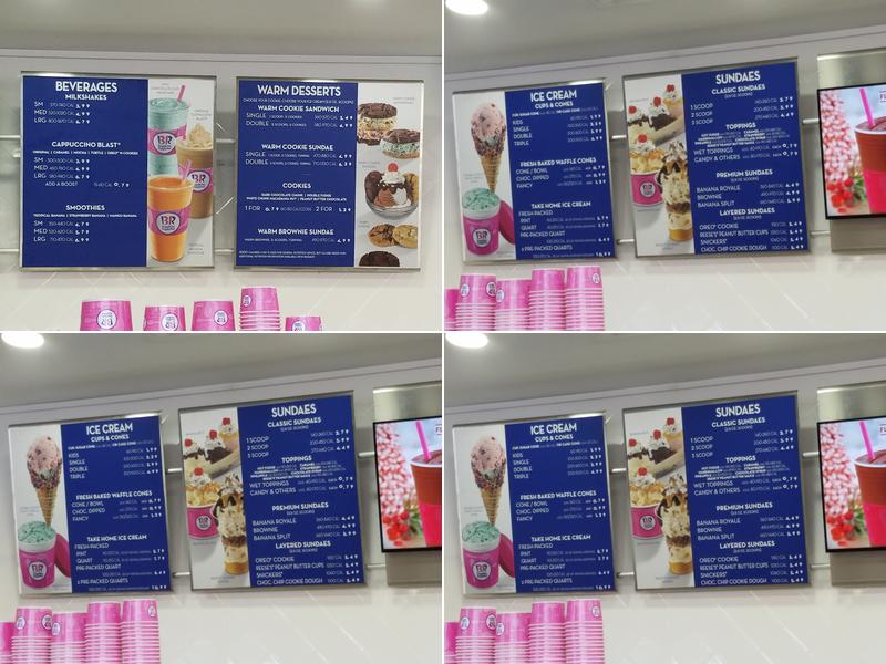 Baskin-Robbins Menu