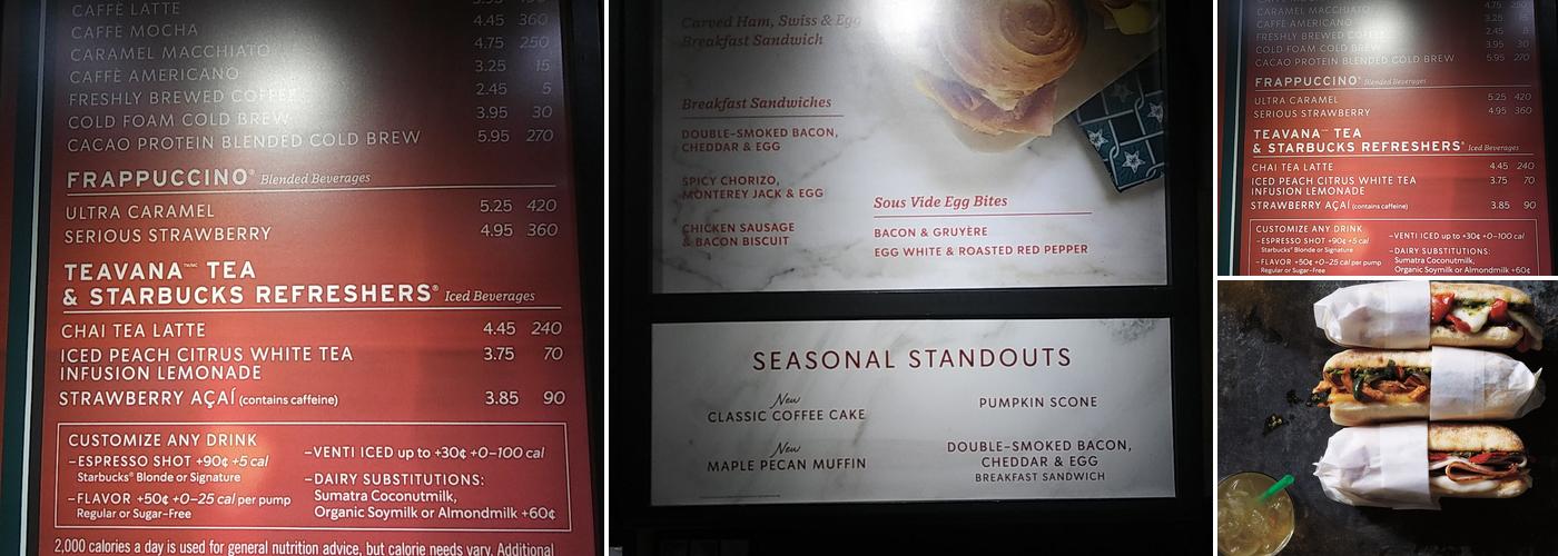 Starbucks Menu