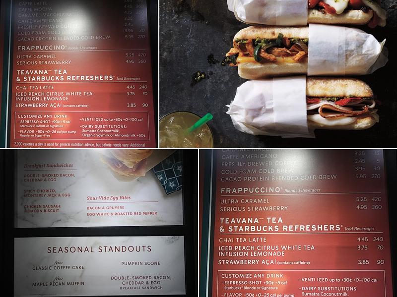 Starbucks Menu