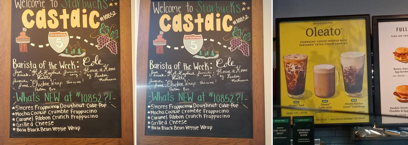 Starbucks Menu