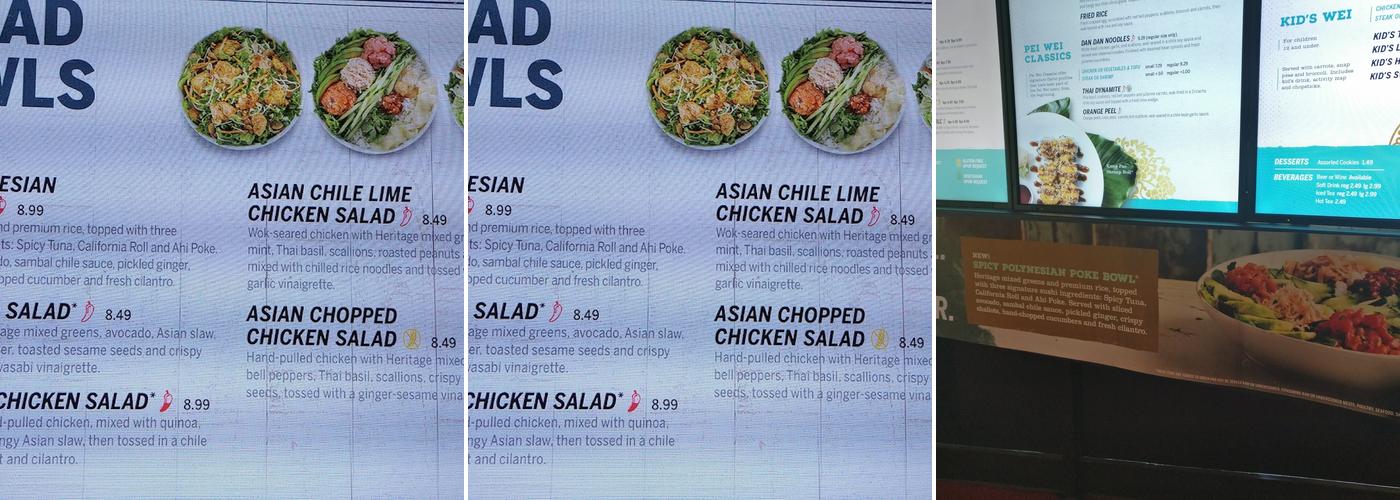 Pei Wei Asian Kitchen Menu