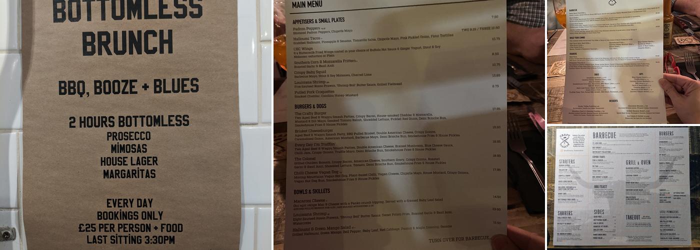 Craft & Cleaver Menu