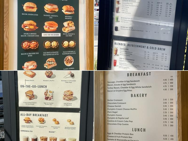 Starbucks Menu