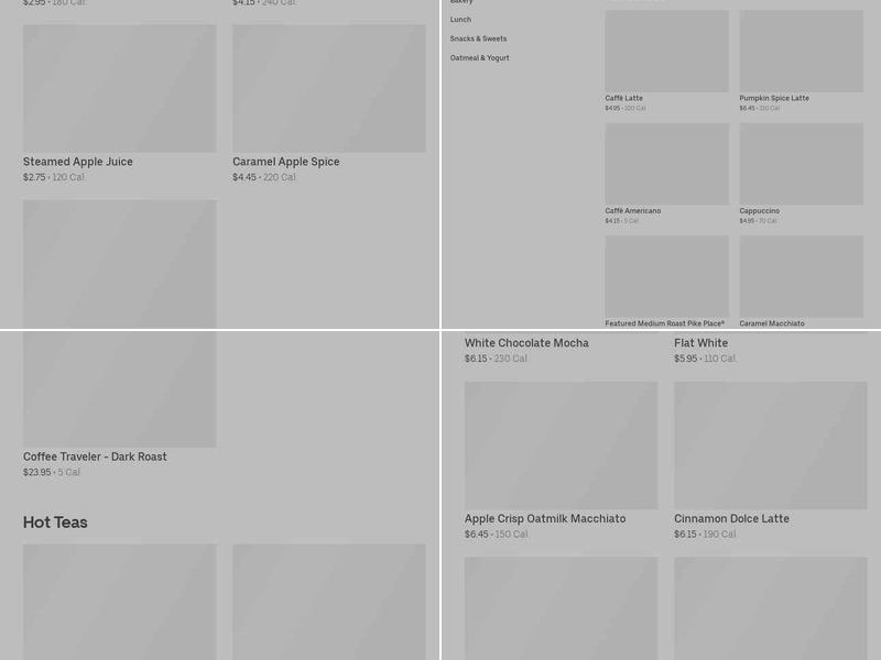 Starbucks Menu
