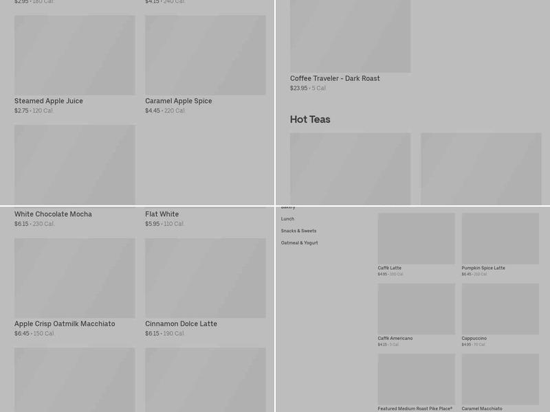 Starbucks Menu