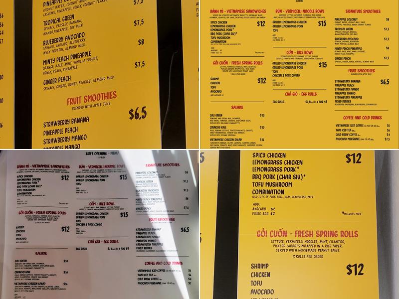 Mango & Mint Menu