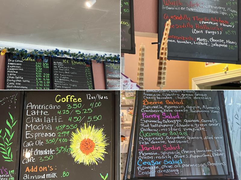 El Jardín de los Sueños Cafe Menu