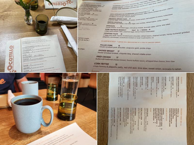 Ocotillo Brunch and Events Menu