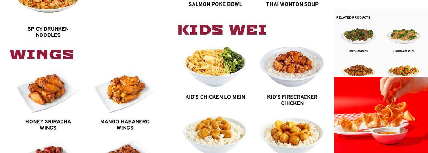 Pei Wei Asian Kitchen Menu